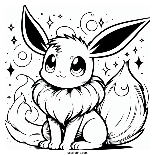 Espeon Eevee Coloring In For Kids