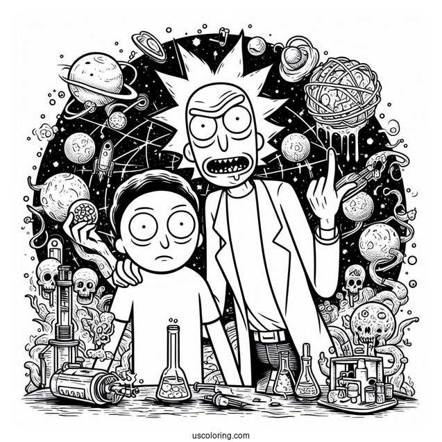Detailed Rick And Morty Art To Color