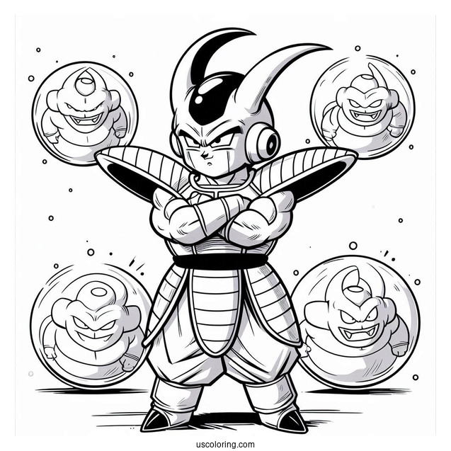 Dragon Ball Z Coloring Page Of Majin Buu’s Servant Babidi’s Minion Yakon
