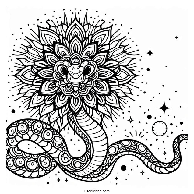 Snake Mandala To Color For Adults