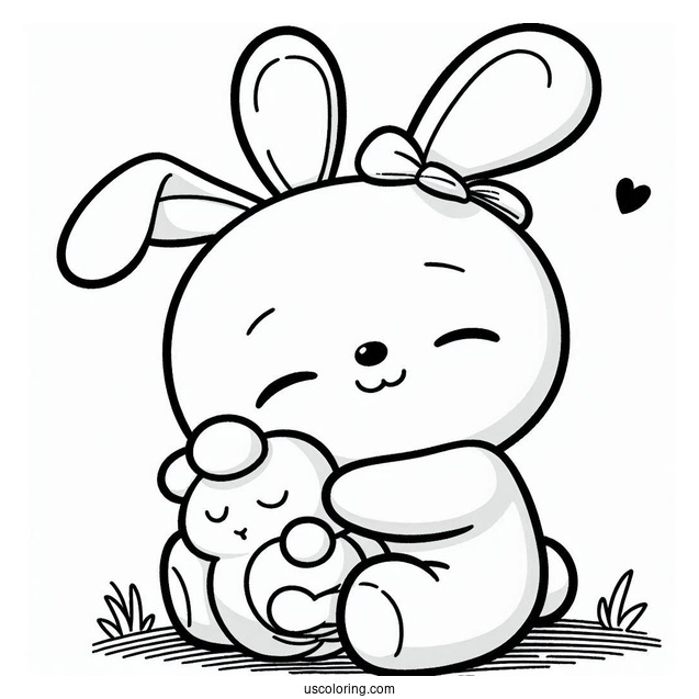 Pochacco Coloring Page Hugging Stuffed Toy For Preschoolers
