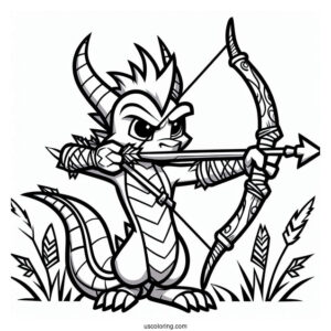 Sypro Coloring Page Hunter With Bow And Arrow