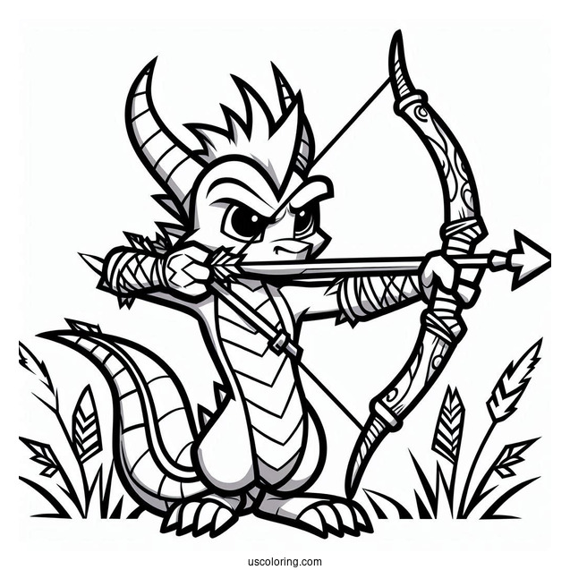 Sypro Coloring Page Hunter With Bow And Arrow