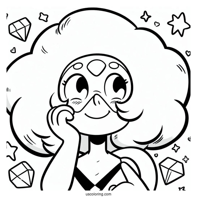 Steven Universe Coloring Page Of Peridot Smiling Outline