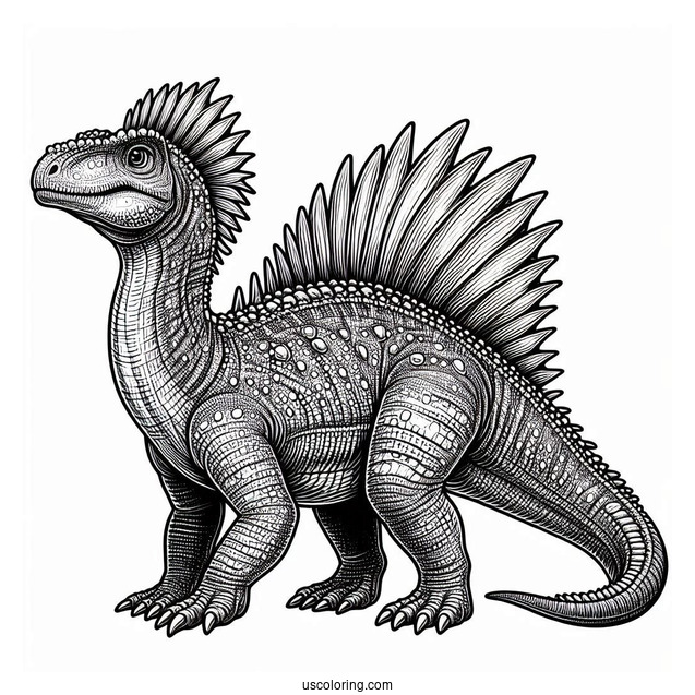 Realistic Spinosaurus Coloring Page With Textured Skin
