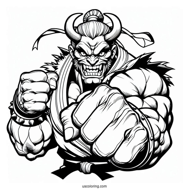 Street Fighter Coloring Page Of Evil M Bison