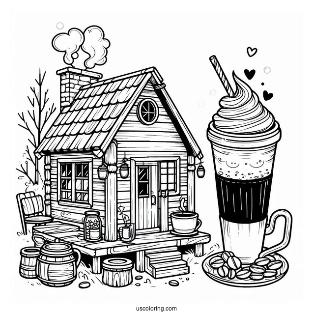 Cozy Coffee Coloring Pages Of Shack
