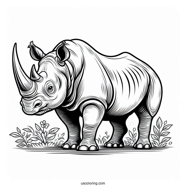 Indian Rhino Coloring Page
