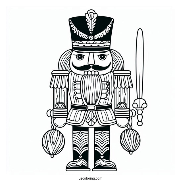 Nutcracker Coloring Page Guard With Simple Details For Kids