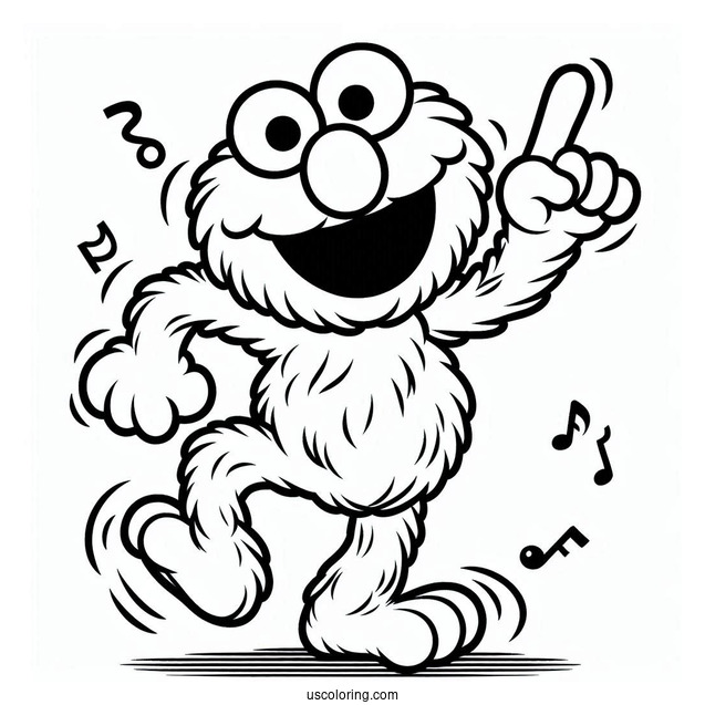 Dancing Elmo Coloring Page