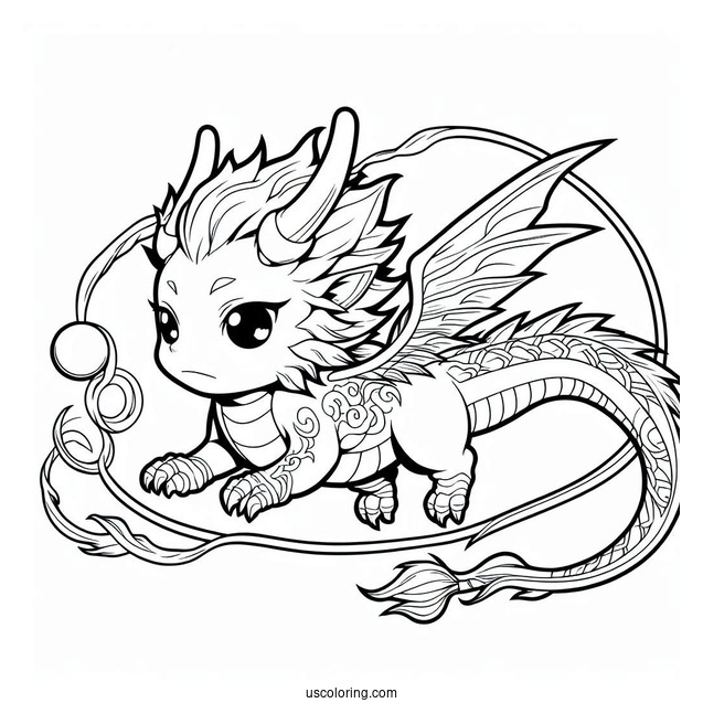 Tanjiro Coloring Page With The Dragon Of Change