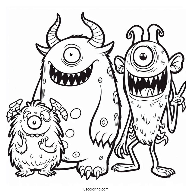Nickelodeon Coloring Page Of Aaahh!!! Real Monsters Krumm, Ickis, And Oblina