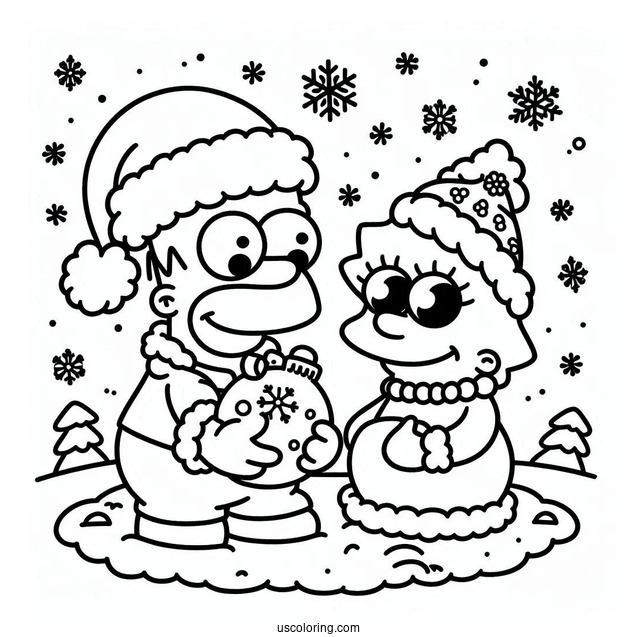 Simpsons Coloring Pages Of Cute Santa s Little Helper And Snowball For Kids