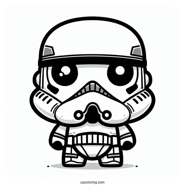 Kawaii Chibi Stormtrooper Coloring Page For Preschoolers