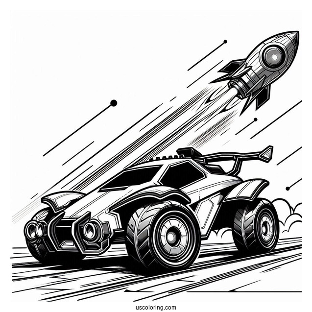 Rocket League Coloring Page Poster For Kids