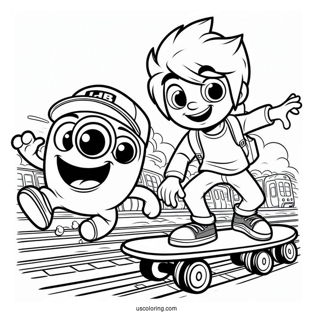 Subway Surfers Coloring Page Jake And Tricky Subway Surfers