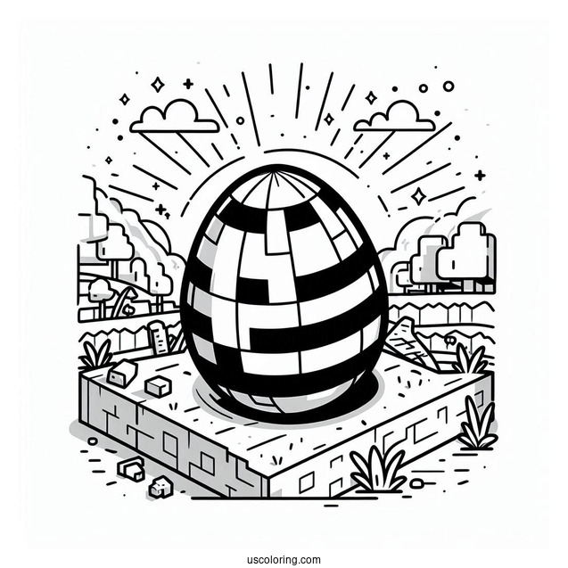 Minecraft Easter Egg Coloring Page For Kids