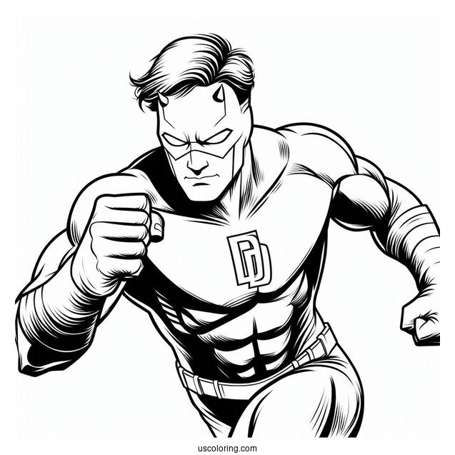 Outline Of Daredevil Coloring Page For Kids