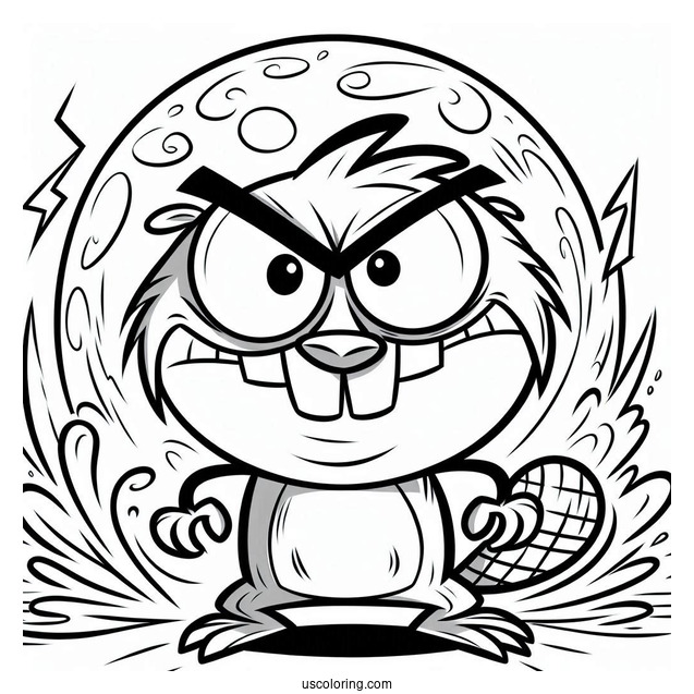 Nickelodeon Coloring Page Of Easy The Angry Beavers Outline