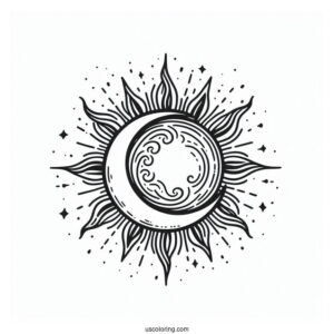 Crescent Moon In Front Of The Sun