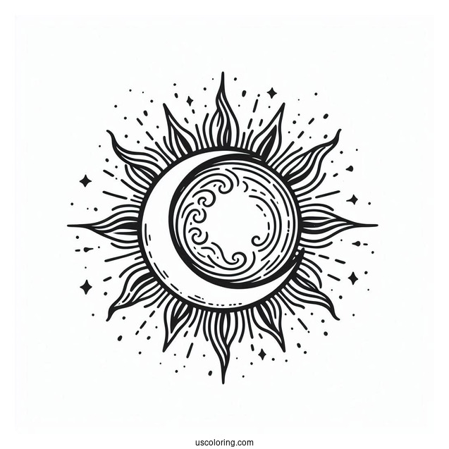 Crescent Moon In Front Of The Sun