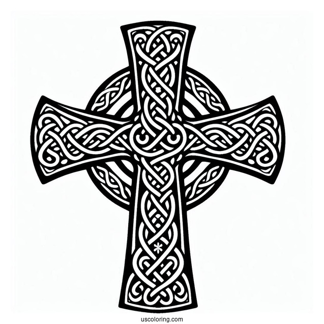 Celtic Cross Coloring Sheet For Kids