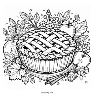 Apple Pie Coloring Page For Kids
