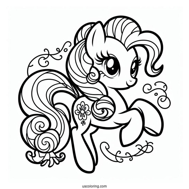 Elegant Pinkie Pie Coloring Page For Kids