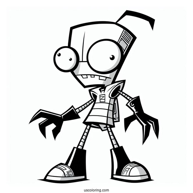 Nickelodeon Coloring Page Of Detailed Invader Zim