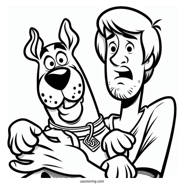 Scared Scooby-Doo Being Held By Shaggy