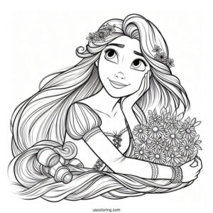 Easy Coloring Page Of Rapunzel