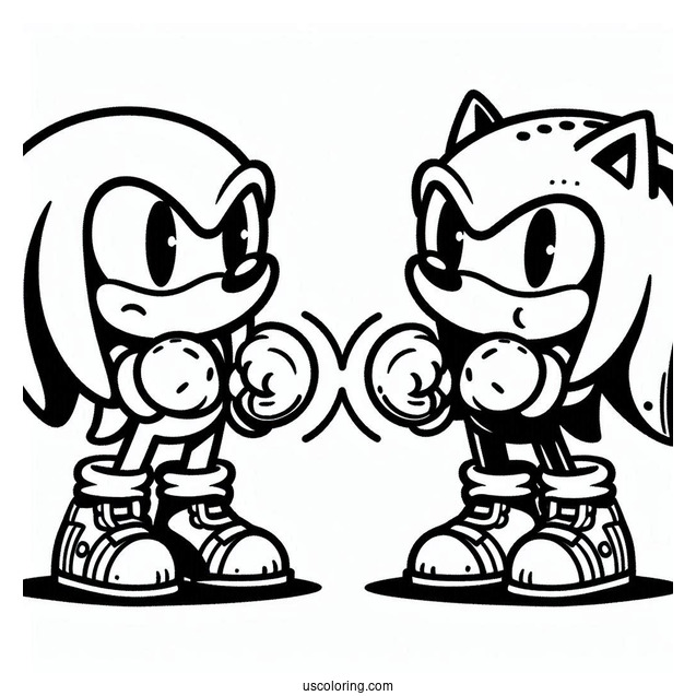 Knuckles From Sonic Coloring Sheet(1)