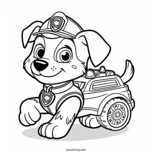 Coloring Sheet Of Tracker From Paw Patrol