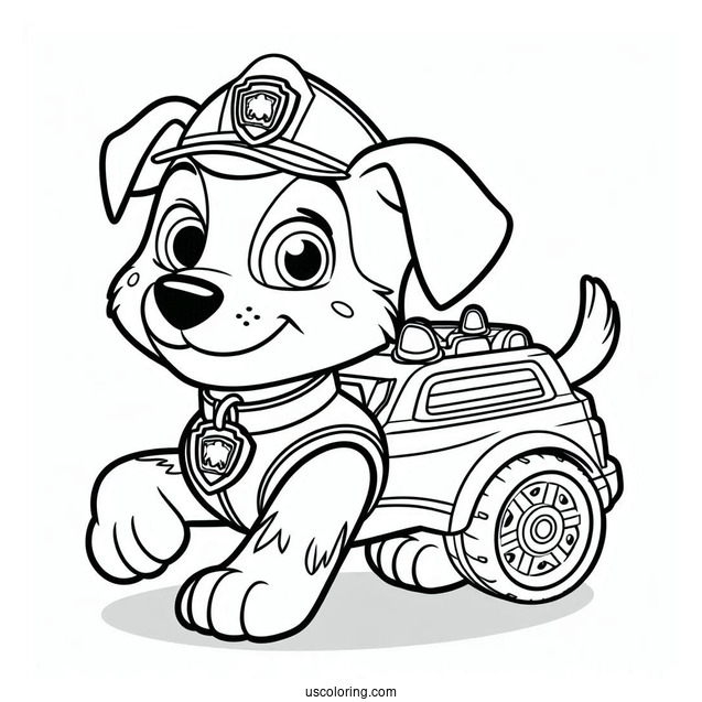 Coloring Sheet Of Tracker From Paw Patrol
