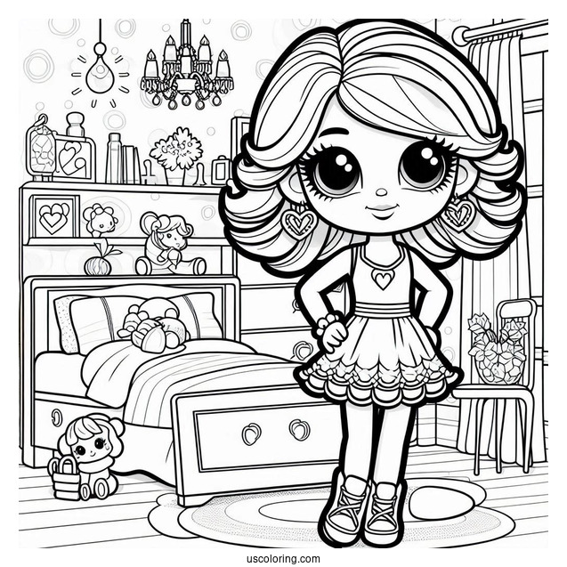 Polly Pocket Coloring Page Of Shani Smith Standing In Bedroom For Kids