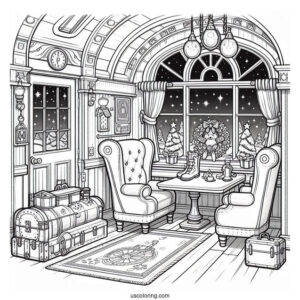 Polar Express Coloring Page Of Interior