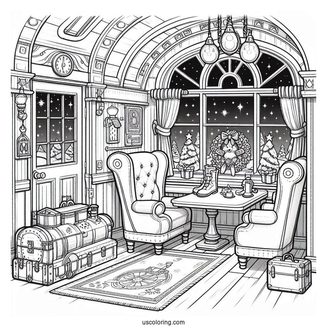 Polar Express Coloring Page Of Interior