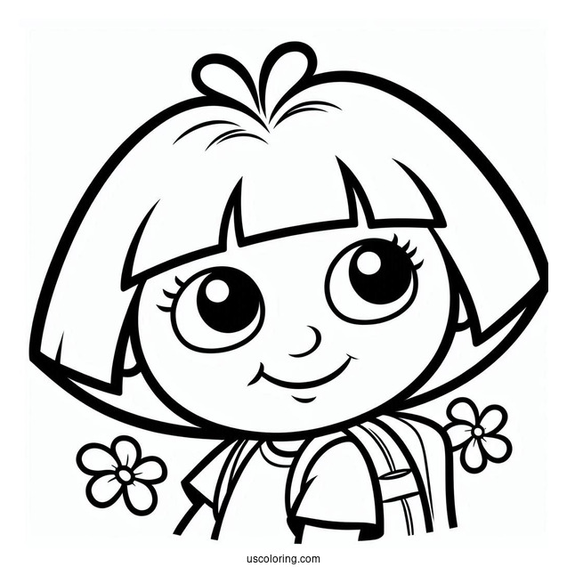 Simple Outline Of Dora For Preschoolers To Color