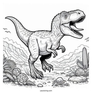 Suchomimus Roaring And Running Coloring Page