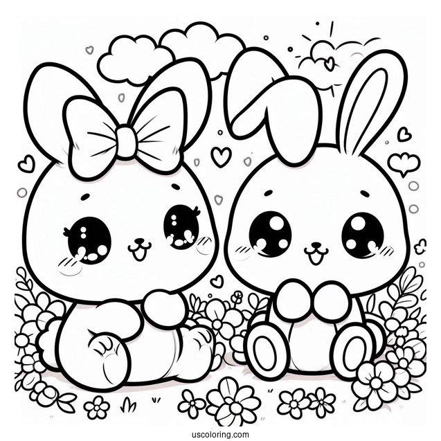 Sunny Bunnies Coloring Page Of Kawaii Iris For Preschoolers