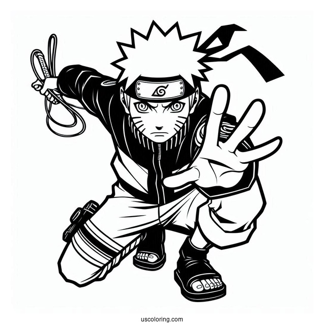 Easy Naruto Coloring Page For Kids