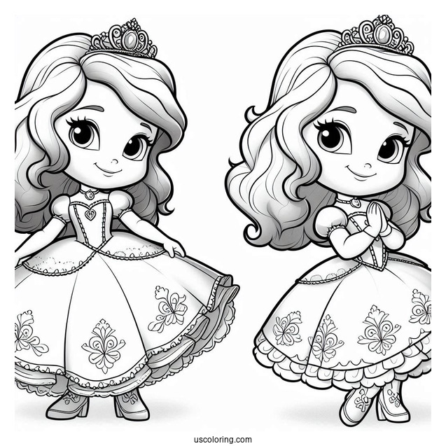 Sofia The First Coloring Page Curtsying For Kids