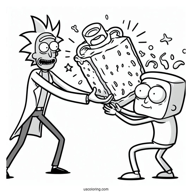 Butter Passing Robot from Rick and Morty Coloring Page