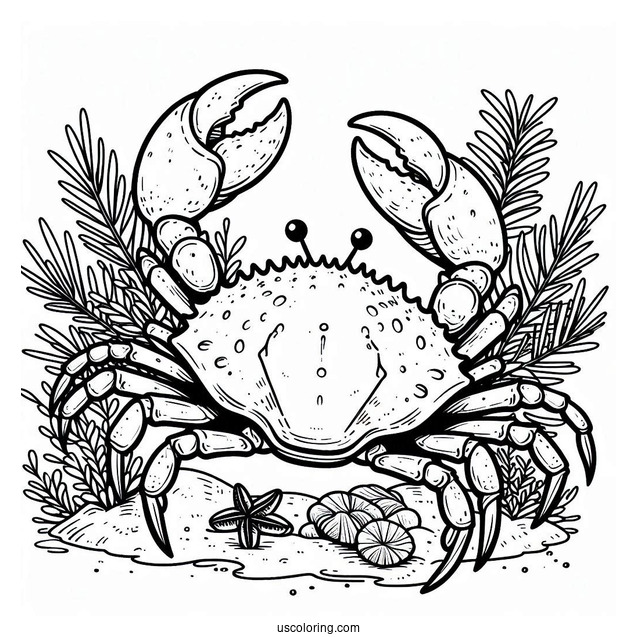 Christmas Island Red Crab Coloring Page With Claws Out
