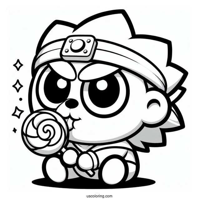 Brawl Stars Coloring Page Of Leon Eating Lollipop