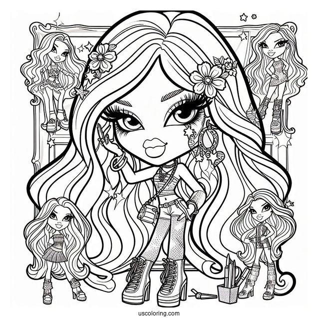 Coloring Page Of Bratz Poster