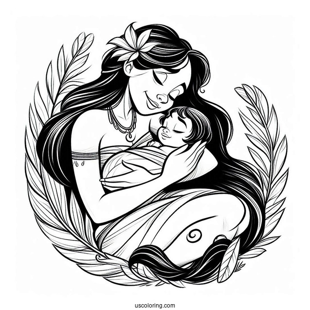 Kala Cradling Baby Tarzan Coloring Page For Kids