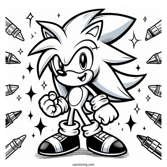 Detailed Outline Of Silver the Hedgehog