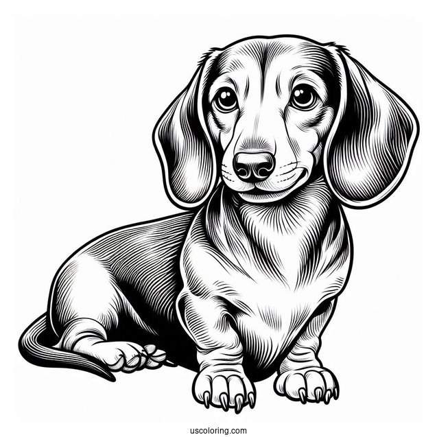 Close Up Of Dachshund Coloring Page