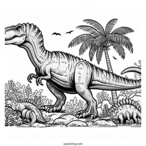 Powerful Kentrosaurus Coloring Page